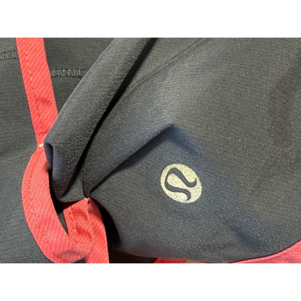 Lululemon Speed Short Grey Coral Pink Striped Waist Running Shorts Size 8